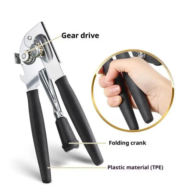 Alt view image 4 of 7 - Commercial Crank Can Openers Manual, Heavy-Duty Can OpenerErgonomic Design, Black