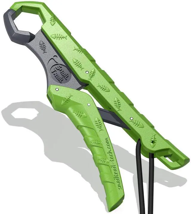 Main image of 7.5''/9'' Floating Fish Gripper, Fishing Grabber, Catfish Mouth Pliers, Caught Bass Holder, Digital Scale Hook Clamp, Saltwater Lip Grip Tool with Lanyard, Gifts for Men, Green-Gray