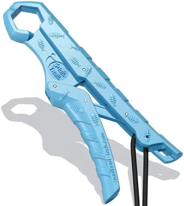 Main image of 7.5''/9'' Floating Fish Gripper, Fishing Grabber, Catfish Mouth Pliers, Caught Bass Holder, Digital Scale Hook Clamp, Saltwater Lip Grip Tool with Lanyard, Gifts for Men, Blue