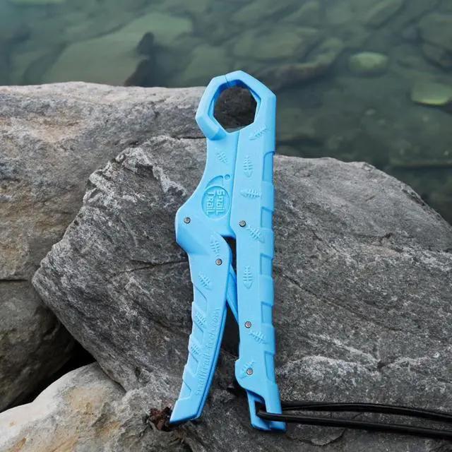 Alt view image 6 of 7 - 7.5''/9'' Floating Fish Gripper, Fishing Grabber, Catfish Mouth Pliers, Caught Bass Holder, Digital Scale Hook Clamp, Saltwater Lip Grip Tool with Lanyard, Gifts for Men, Blue