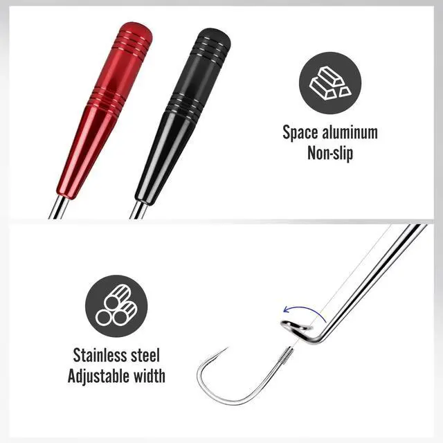 Alt view image 7 of 7 - Fishing Pliers & Fish Hook Remover Tool Kit - 2 Stainless Steel Hook Removers with 1 Split Ring Pliers, Non-Slip Handle for Bass Trout Catfish, Saltwater Freshwater Family Fishing Gear