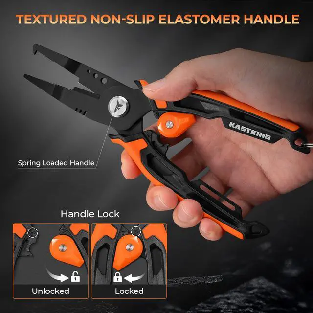 Alt view image 6 of 7 - AeroVice 7.5 Fishing Pliers, 420 Stainless Steel, Uni-Body Construction, Lightweight & Corrosion-Resistant, Multi-Function Jaws, Braid Cutters, Sheath, Lanyard & Carabiner