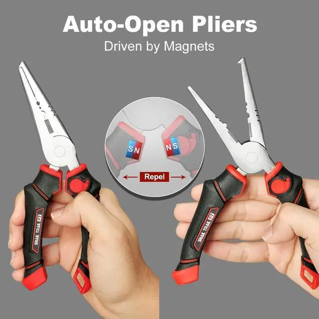 Alt view image 6 of 6 - 7.5" Floating Fish Gripper & 7" Fishing Pliers Kit, Fishing Grabber, Catfish Mouth Pliers, Caught Bass Holder, Saltwater Lip Grip Tool with Lanyard, Hook Remover with Sheath
