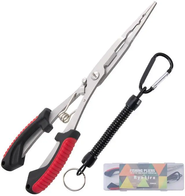 Main image of Saltwater Fishing Pliers - Stainless Steel Needle Nose Pliers, Hook Remover & Line Cutter with Non-Slip Handle, Fishing Tool for Freshwater & Saltwater