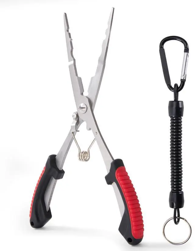Alt view image 7 of 7 - Saltwater Fishing Pliers - Stainless Steel Needle Nose Pliers, Hook Remover & Line Cutter with Non-Slip Handle, Fishing Tool for Freshwater & Saltwater