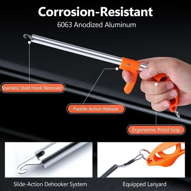 Alt view image 6 of 6 - 9pc & 10pc Professional Fishing Gear Tool Kit - Saltwater & Ice Fishing Tools Set - Corrosion Resistant Fishing Pliers Knife Scissors Gripper Kit with Fishing Gear Carrying Case