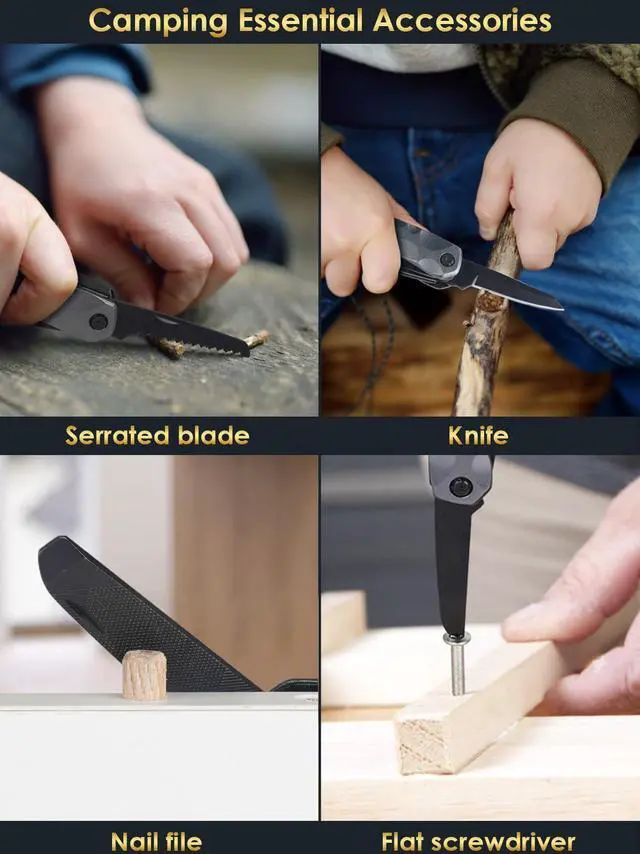 Alt view image 6 of 7 - Fathers Day Dad Gifts from Daughter Son Wife, 13 in 1 Hammer Multitool, Cool Camping Accessories Survival Tools, Unique Birthday Present Ideas Gifts for Men, Husband, Grandpa, Step Dad, Him