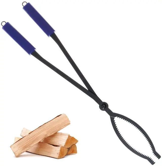 Main image of 28" Firewood Tongs Log Grabber for Thick Logs Outdoor Indoor Camfire Firepit Bonfire Fireplace Tongs Heavy Duty Wrought Rustproof Safely Moves Firewood