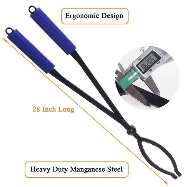 Alt view image 4 of 6 - 28" Firewood Tongs Log Grabber for Thick Logs Outdoor Indoor Camfire Firepit Bonfire Fireplace Tongs Heavy Duty Wrought Rustproof Safely Moves Firewood
