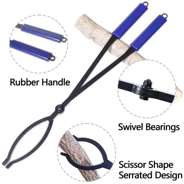 Alt view image 3 of 6 - 28" Firewood Tongs Log Grabber for Thick Logs Outdoor Indoor Camfire Firepit Bonfire Fireplace Tongs Heavy Duty Wrought Rustproof Safely Moves Firewood