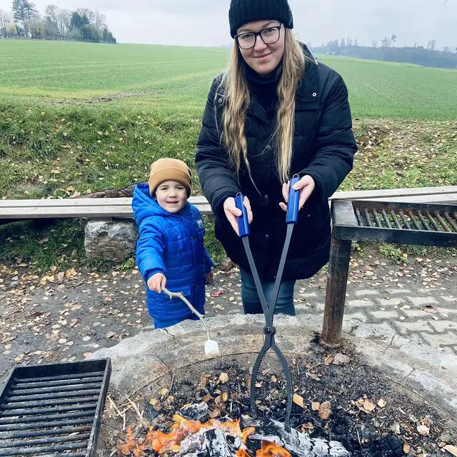 Alt view image 6 of 6 - 28" Firewood Tongs Log Grabber for Thick Logs Outdoor Indoor Camfire Firepit Bonfire Fireplace Tongs Heavy Duty Wrought Rustproof Safely Moves Firewood