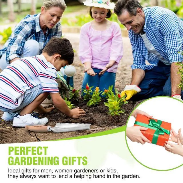 Alt view image 7 of 7 - Garden Trowel with Wood Handle, Stainless Steel Narrow Hand Shovel | Multi-Use Flat Garden Trowel for Planting, Weeding, Transplanting, Digging, Small Weeding knife for Gardening