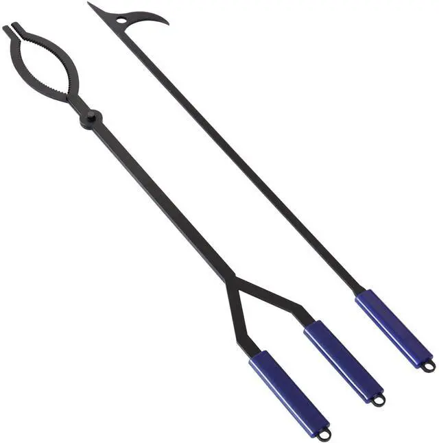 Main image of 40" Fire Log Tongs Firewood Grabber and Fire Poker Set,Large Fire Pit Tool Outdoor/Indoor Bonfire Campfire Backyard Deck Camping Log Grabber Rustproof Safely Moves Firewood