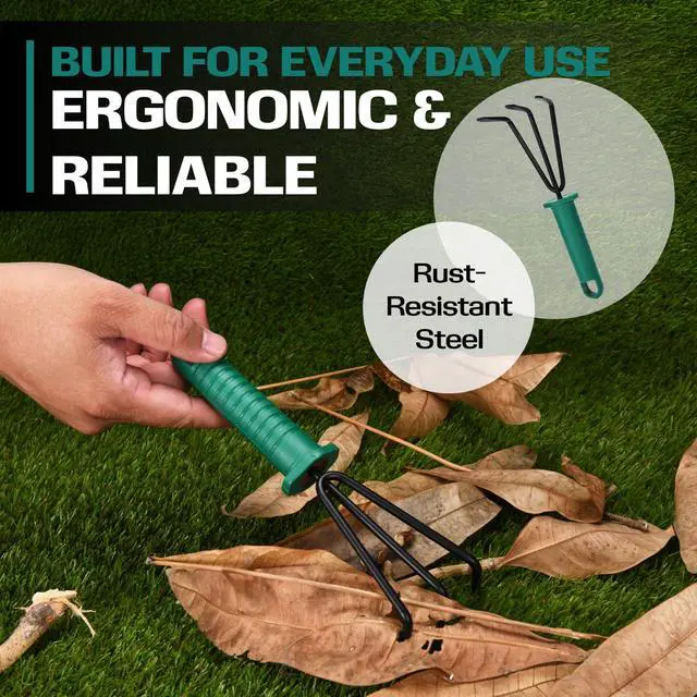 Alt view image 4 of 6 - Garden Tool Set - 5-Piece Durable Gardening Hand Tools - 3x12x7-inch Gardening Kit with Portable Box and Carrying Case - Small Garden Planting and Essentials Tools - Gift for Garden Lovers