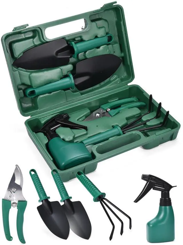 Main image of Garden Tool Set - 5-Piece Durable Gardening Hand Tools - 3x12x7-inch Gardening Kit with Portable Box and Carrying Case - Small Garden Planting and Essentials Tools - Gift for Garden Lovers