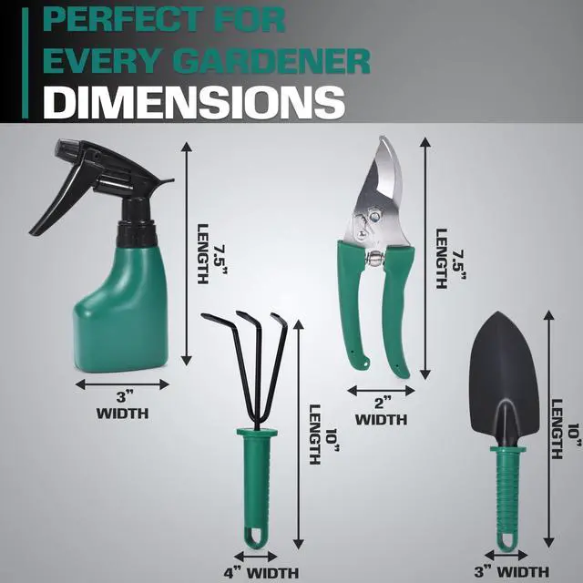 Alt view image 3 of 6 - Garden Tool Set - 5-Piece Durable Gardening Hand Tools - 3x12x7-inch Gardening Kit with Portable Box and Carrying Case - Small Garden Planting and Essentials Tools - Gift for Garden Lovers
