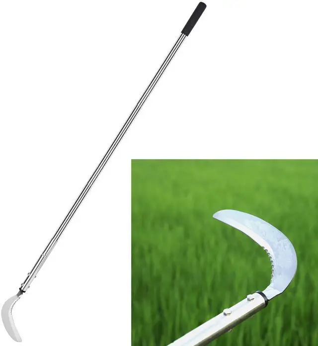 Main image of Scythe Tool 51-Inch Adjustable Long Handle Garden Scythe, Serrated & Plain Steel Blade, Lightweight Manual Weed Cutter for Gardens, Yards, Fields & Overgrown Areas