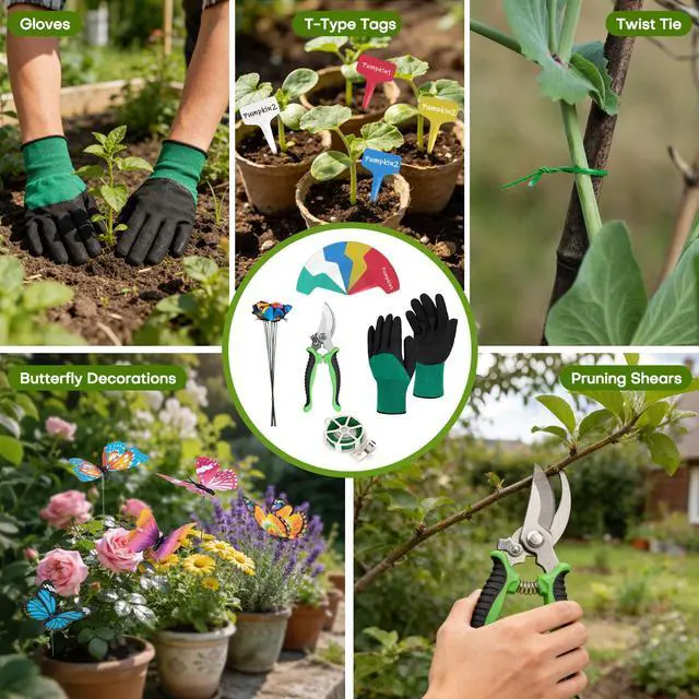 Alt view image 6 of 7 - 62-Piece Heavy-Duty Garden Tool Set, Complete Garden Tool Kit with Stainless Steel Shovel, Repotting Mat, Pruning Shear&Durable Gardening Tool Bag, Gardening Gift SetIdeal Gift for Women/Men/Beginner
