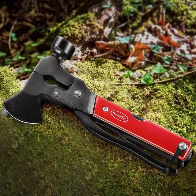 Alt view image 3 of 7 - 14-in-1 Multitool Camping Axe Hatchet Essential Camping Gear with Knife, Hammer, Saw, Bottle Opener, Screwdriver Multi Tool with Sheath Gifts for Men, Dad, and Outdoor Adventures