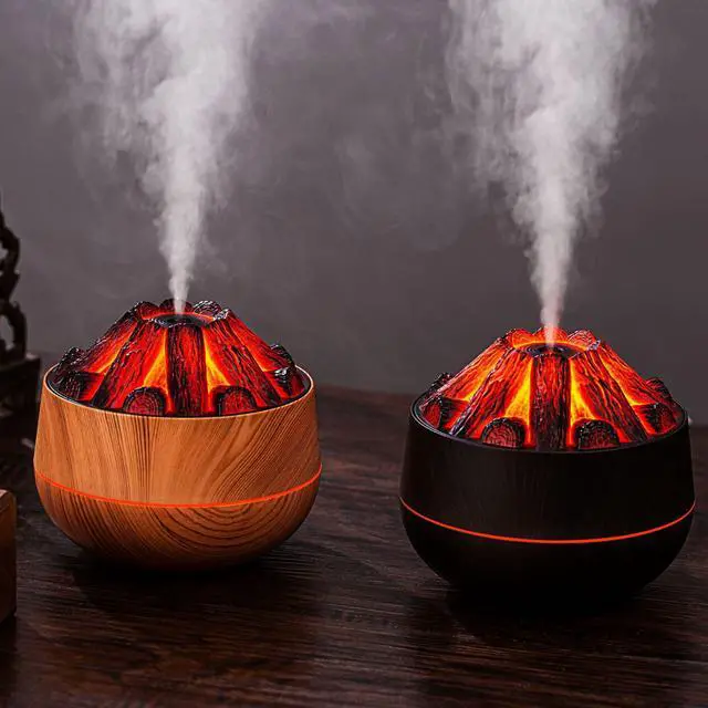 Alt view image 3 of 4 - 300mL Mini Cool Mist Humidifier, DC 5V 2.2W USB-C, 30-50mL/h, Continuous/Intermittent Mist, Warm Ember Light LEHOGAI