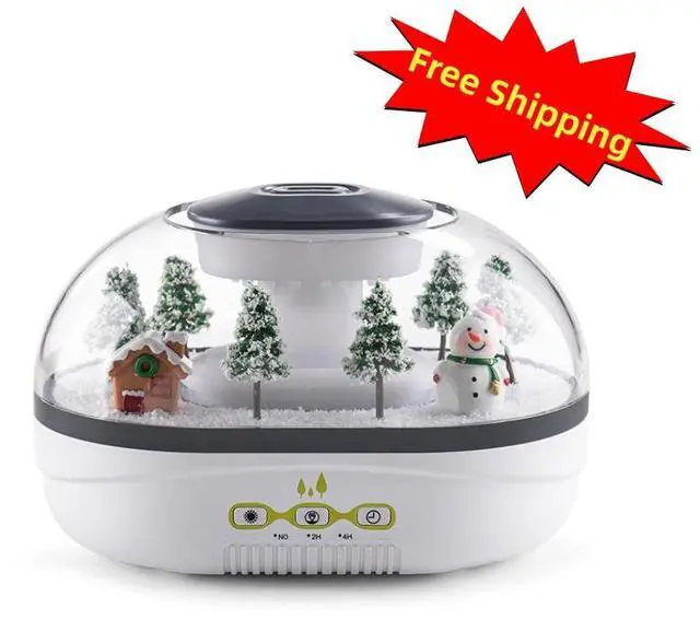 Main image of 400mL Raindrop Aroma Diffuser Ultrasonic Mist, 30-50mL/h, 2H/4H Timer, Micro Landscape, 5V/2A USB-C Night Light LEHOGAI