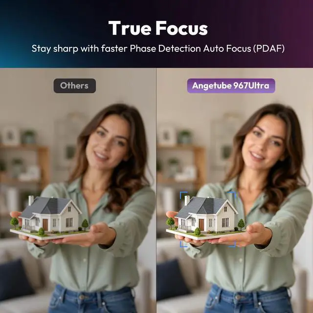 Alt view image 5 of 7 - Angetube 4K Webcam with Ring Light - Web Cam 4K UHD, PDAF Autofocus, 1080P 60FPS, 2 Noise Reduction Mics, USB-A/C, Privacy Cover, Computer Web Camera for Desktop PC Laptop Mac, Zoom Teams Twitch