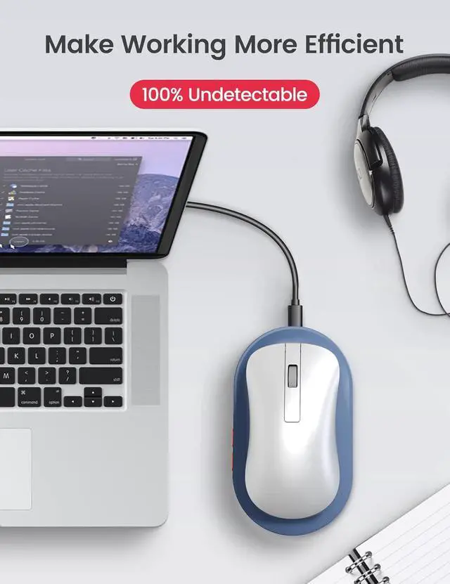 Alt view image 2 of 7 - Ultra Slim Mouse Mover, Air 3 Mouse Jiggler with Adjustable Interval Timer, Undetectable & Noiseless, Simulates Realistic Mouse Movement, Driver-Free for Keeping the PC Active and Secure