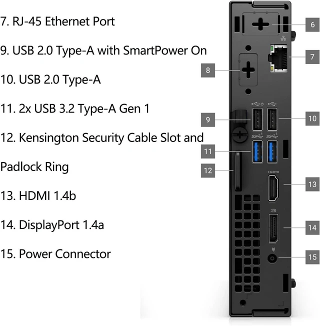Alt view image 5 of 7 - Dell OptiPlex 7020 MFF i5-14500T 8GB DDR5 256GB SSD Business Mini PC