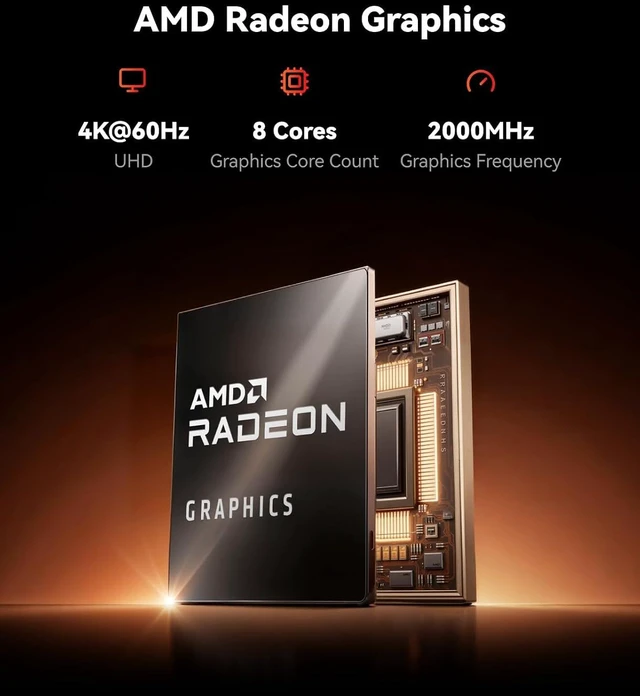 Alt view image 4 of 7 - KAMRUI Gaming Mini PC, AMD R7 7730U 16GB RAM 1TB SSD Windows-11 Pro(4.5GHz)