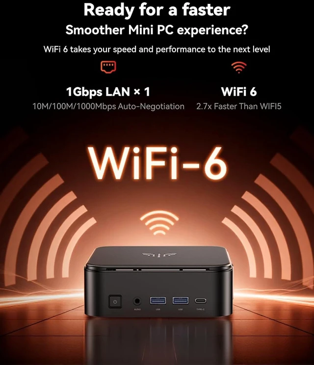 Alt view image 5 of 7 - KAMRUI Mini Gaming PC AMD Ryzen 5 7530U 16GB RAM 1TB SSD