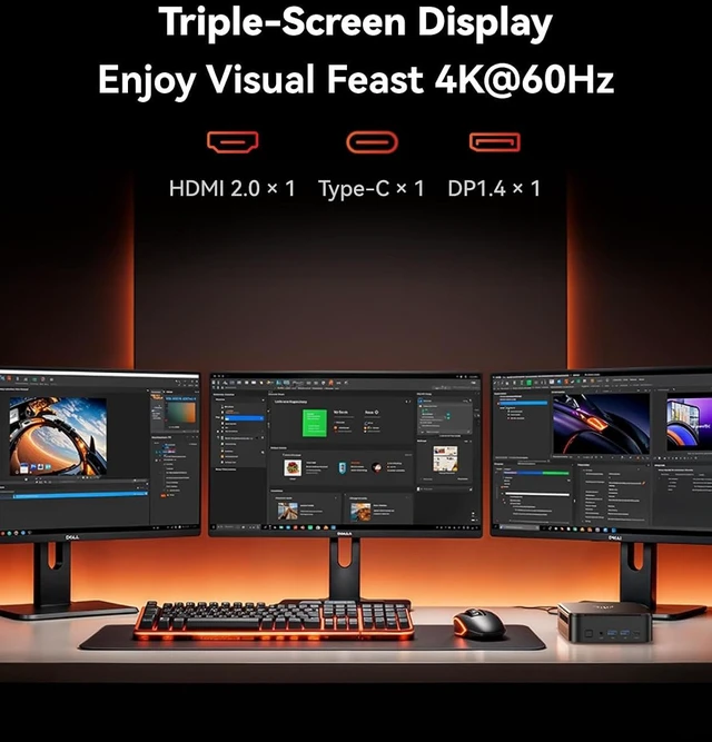 Alt view image 6 of 7 - KAMRUI Mini Gaming PC AMD Ryzen 5 7530U 16GB RAM 1TB SSD