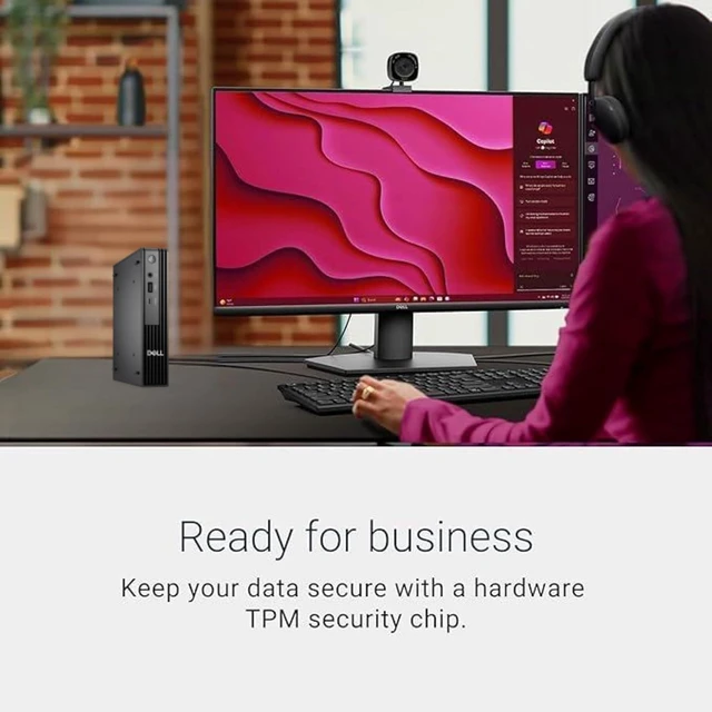 Alt view image 6 of 7 - Dell Pro Micro QCM1250 Business Mini PC, 14th Gen Intel Core i5-14500T(14 Cores), 16GB DDR5, 512GB PCIe SSD, Ultra-Compact Desktop, Dual 4K Display Support, USB-C, Wired KB & Mouse, Windows 11 Pro