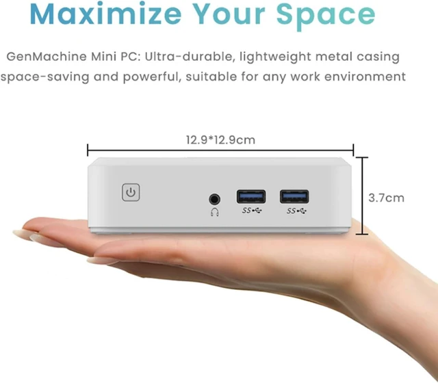 Alt view image 3 of 6 - AMD Ryzen 5 3550H Mini PC, 4-Core 8-Thread Processor, 16GB DDR4 RAM 512GB High-Speed SSD, 4K UHD Video Support, Low Noise Small Form Factor Desktop PC for Multitasking Work & Home Media