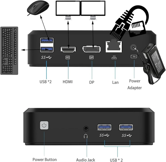 Alt view image 2 of 7 - Mini PC Desktop Computers - AMD Ryzen 5 3750H 16GB DDR4, 512GB SSD, Gaming PC with Wifi5/BT4.2, Gaming/Office/Design Up to 3.7GHz 4c/8t -Black