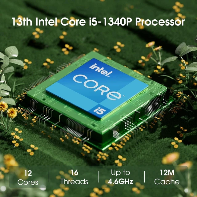 Alt view image 6 of 6 - NUC 13 Pro Business Mini PC Core i5-1340P (12C/16T, Up to 4.6GHz), 16GB DDR4 RAM, 512GB PCIe 4.0 NVMe SSD, 8K/HDR/4 Display/WiFi6E/BT5.3/Windows 11 Pro/Quiet