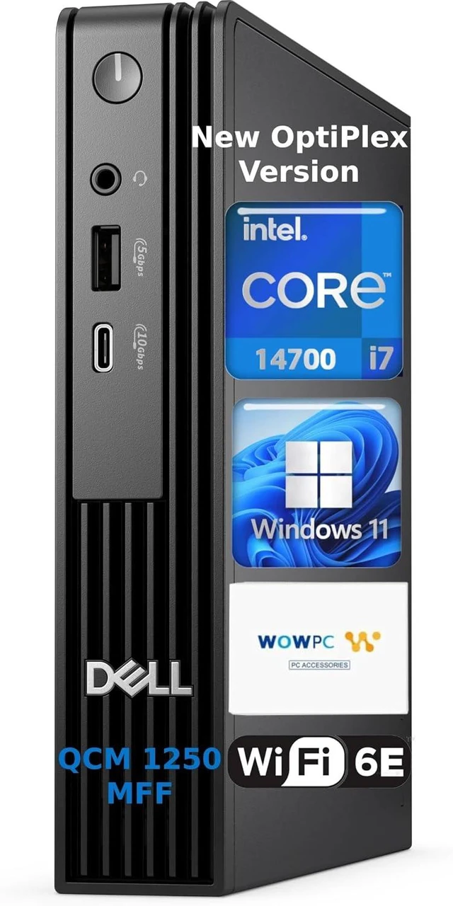 Main image of Dell Pro Micro QCM1250 Mini Desktop Computer, New OptiPlex Version AI PC for Business&Home, Intel 20-Core i7-14700T, 16GB DDR5, 256GB PCIe SSD, Dual 4K Display Support, USB-C, Win11