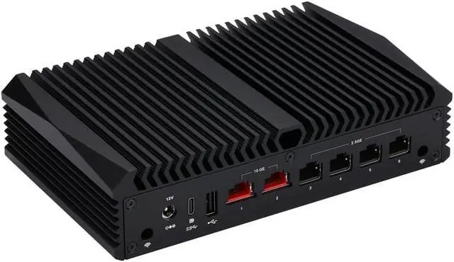Alt view image 3 of 5 - Qotom Firewall Appliance Q10922H6 Processor N100,up to 3.4GHzBarebone(NO Ram NO SSD) -4x2.5 Gigabit LAN,2x10 Gigabit LAN,Fanless,Win10/Linux 24/7