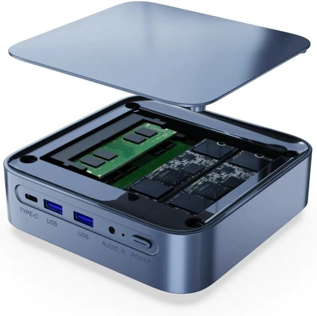 Alt view image 4 of 7 - KAMRUI 2024 TK11-B0 Mini Business Desktop 4-Core Intel Core i7-1165G7 Iris Xe Graphics 24GB DDR4 1TB NVMe SSD Thunderbolt4 WI-FI AX BT 5.1 HDMI DP Up to 3 Monitors RJ-45 Windows 11 Pro w/RE USB, Gray