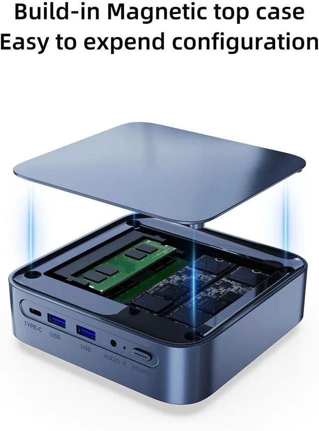 Alt view image 6 of 7 - KAMRUI 2024 TK11-B0 Mini Business Desktop 4-Core Intel Core i7-1165G7 Iris Xe Graphics 24GB DDR4 1TB NVMe SSD Thunderbolt4 WI-FI AX BT 5.1 HDMI DP Up to 3 Monitors RJ-45 Windows 11 Pro w/RE USB, Gray
