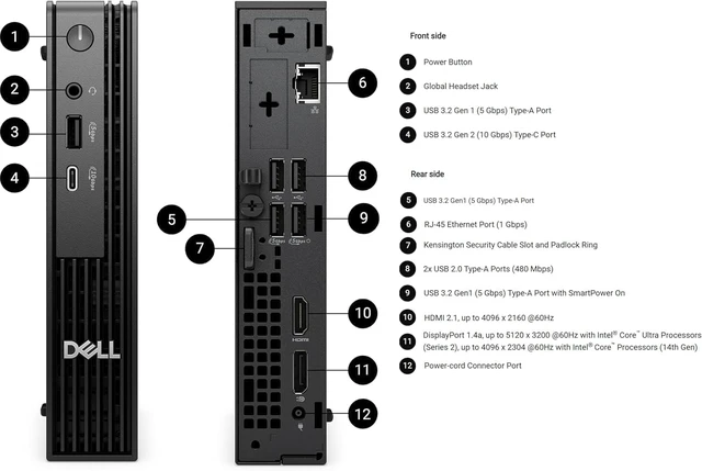 Alt view image 5 of 7 - Dell Mini Desktop with Intel Ultra Fast Core i5 (14 Cores, 4.8GHz), 16GB DDR5 RAM, 1.5TB Storage (1TB SSD + 512GB External), Dual 4K Displays (HDMI+DP), w/KB & Mouse, Win 11, Free Office 365 for Web