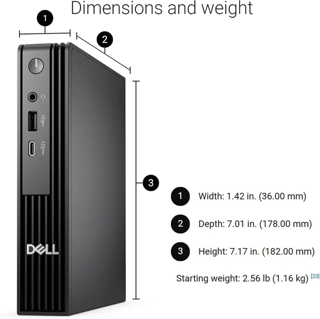 Alt view image 4 of 7 - Dell Mini Desktop with Intel Ultra Fast Core i5 (14 Cores, 4.8GHz), 16GB DDR5 RAM, 1.5TB Storage (1TB SSD + 512GB External), Dual 4K Displays (HDMI+DP), w/KB & Mouse, Win 11, Free Office 365 for Web
