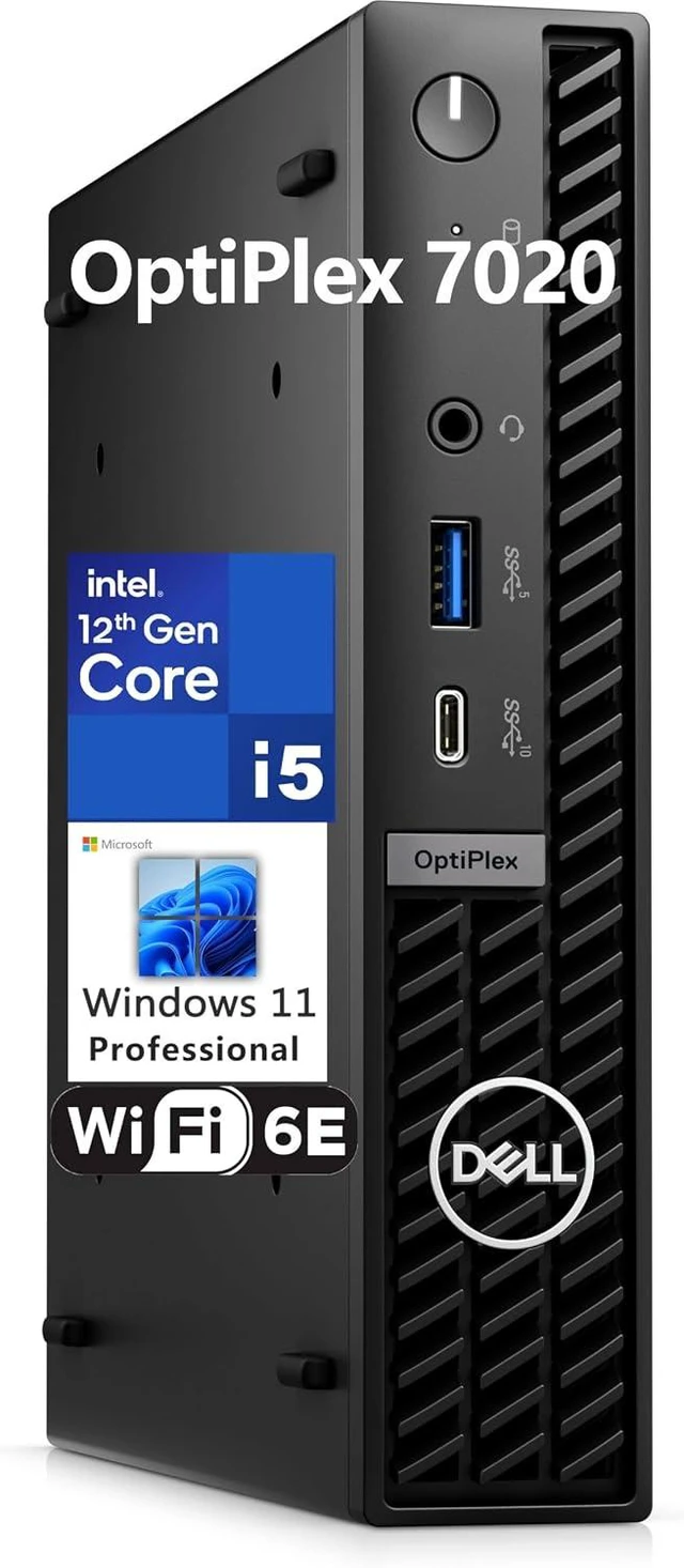Main image of Dell OptiPlex 7020 MFF Business Desktop Computer, 7000 Micro Form Factor Mini, Intel Hexa-Core i5-12500T (Beat i7-11700T), 16GB DDR5 RAM, 512GB PCIe SSD, WiFi 6E, HDMI + 2 DisplayPorts, Windows 11 Pro