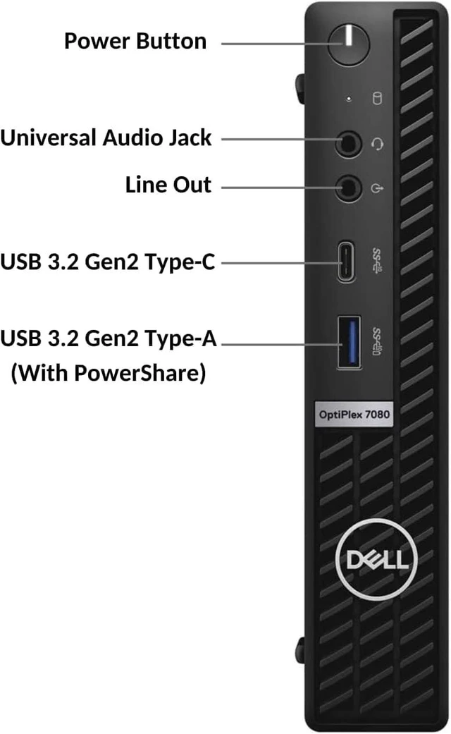 Alt view image 5 of 7 - Dell OptiPlex 7000 Micro Form Factor Mini Business Desktop, Intel Core i5-10500T Processor, 32GB RAM, 1TB PCIe SSD, HDMI, 2X DisplayPort, USB Type-C, RJ45, Wi-Fi 6, Windows 11 Pro, Black