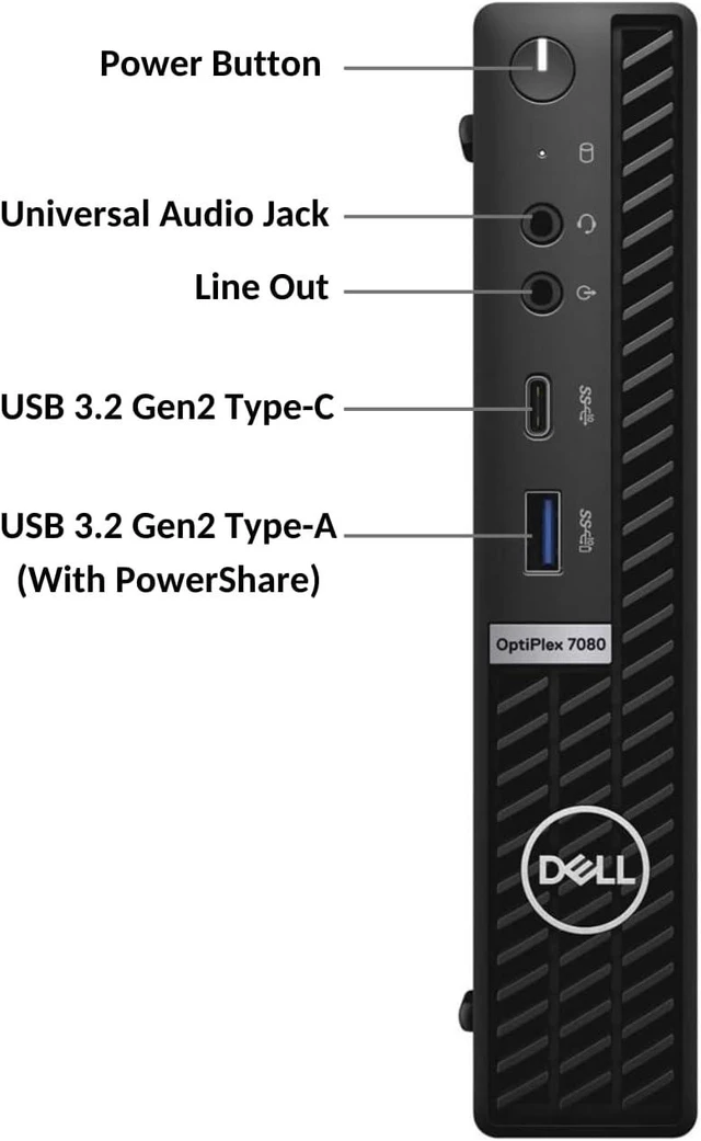 Alt view image 4 of 6 - DELL OptiPlex 7000 Series 7080 Micro Form Factor Mini Business Desktop, Intel Core i5-10500T Processor, 32GB RAM, 1TB PCIe SSD, DisplayPort, RJ45, Wi-Fi 6, Type-C, Bluetooth, Windows 11 Pro, Black