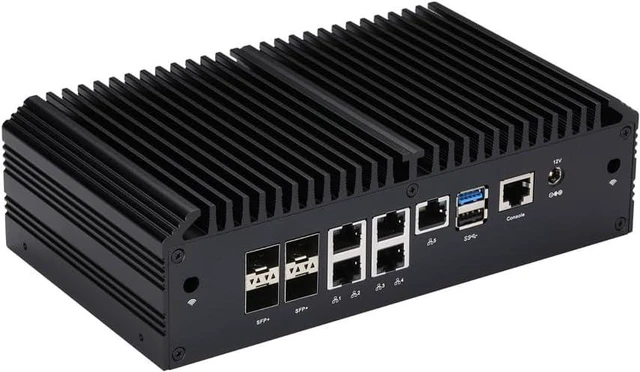 Alt view image 3 of 5 - Qotom Mini PC Q20351G9-S10 Computer 16 Cores C3958 Atom 5X 2.5G LAN 4X SFP+ PC (4G DDR4 RAM, 128G M.2 NVME SSD)