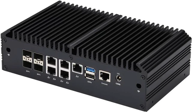 Alt view image 2 of 5 - Qotom Mini PC Q20351G9-S10 Computer 16 Cores C3958 Atom 5X 2.5G LAN 4X SFP+ PC (4G DDR4 RAM, 128G M.2 NVME SSD)