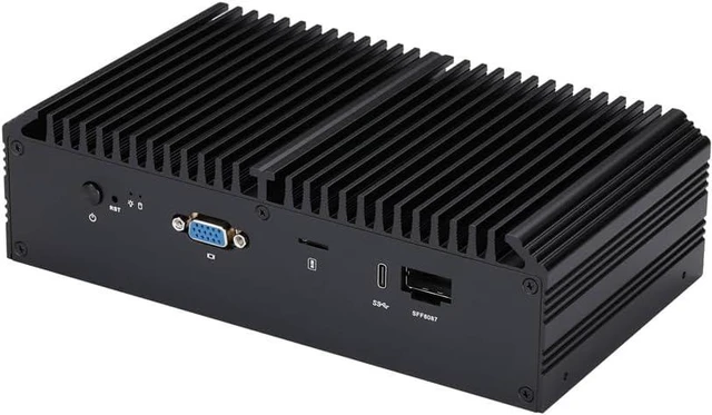 Alt view image 4 of 5 - Qotom Mini PC Q20351G9-S10 Computer 16 Cores C3958 Atom 5X 2.5G LAN 4X SFP+ PC (4G DDR4 RAM, 128G M.2 NVME SSD)