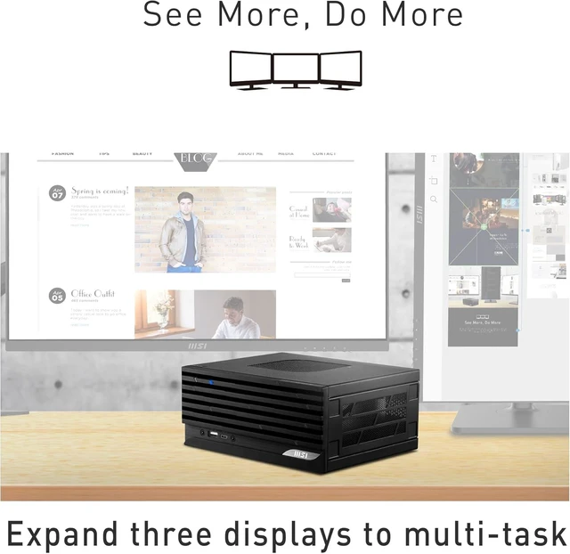 Alt view image 6 of 7 - msi PRO DP20ZA (MFF) Desktop, AMD Ryzen R5-5600G, Radeon Vega 7, 8GB Memory, 1TB SSD, WiFi 5, USB Type-C, Black, Windows 11 Pro: 5M-234US
