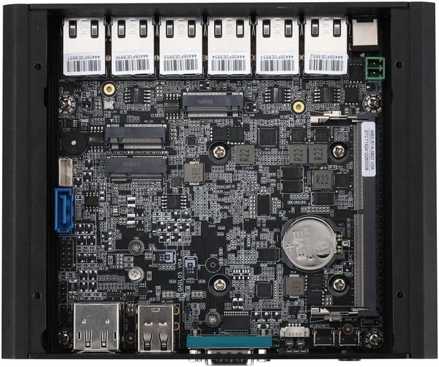 Alt view image 4 of 6 - Qotom Q10922G6 Fanless Mini PC, N100, 6X Intel 2.5G LAN, Barebone DDR5