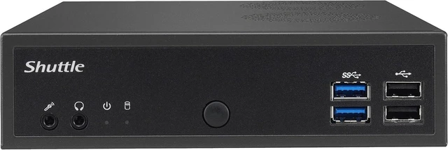Main image of Shuttle XPC Slim DH02U Mini Barebone PC Embedded Intel Kabylake-U Celeron 3865U Processors and NVIDIA GeForce GTX 1050 Graphics No RAM No HDD/SSD No OS Black